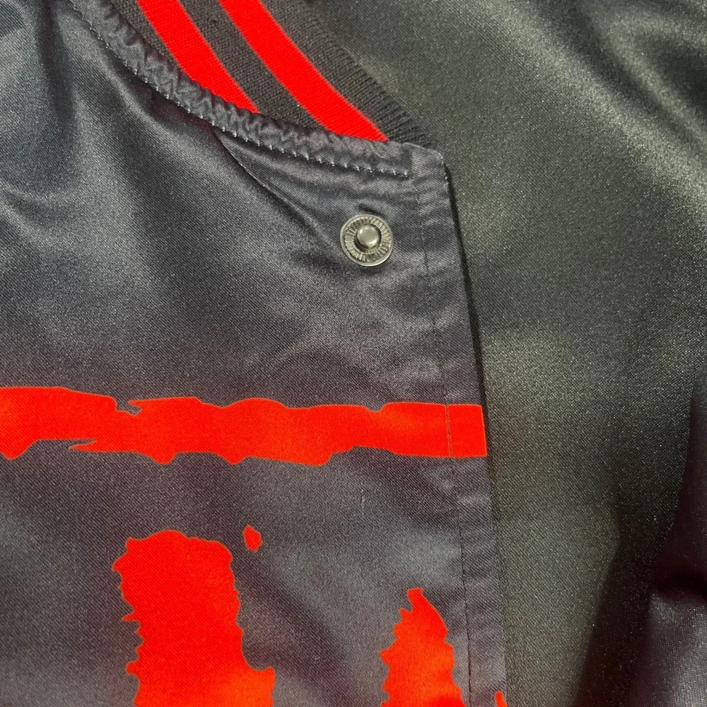 Chalk Line WWE WWF NWO New World Order Satin Bomber Jacket Mens M Black Red 2017